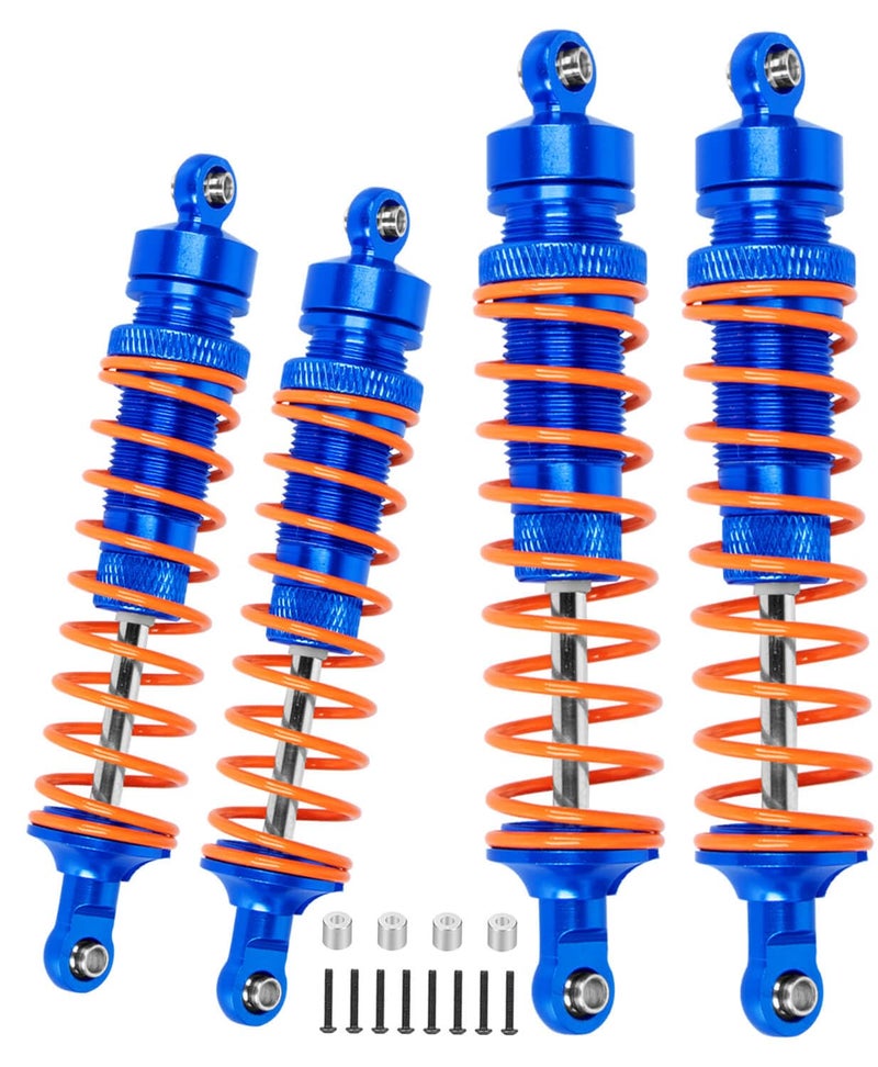ARRCat Big Bore RC Shock for Slash 4WD 4x4 ترقية أجزاء 1/10 Stampede 4WD 4x4 Hoss 4WD 4x4 Rustler 4WD 4x4 4 قطع من الألومنيوم معدن كامل ممتص الصدمات الأمامي الخلفي استبدال 5862 أزرق داكن - Image 1